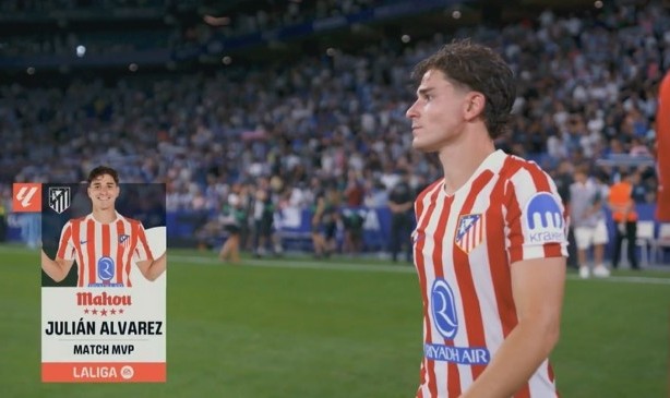 开云体育中国-任意球圆月弯刀！阿尔瓦雷斯当选西班牙人2-1马竞全场最佳球员